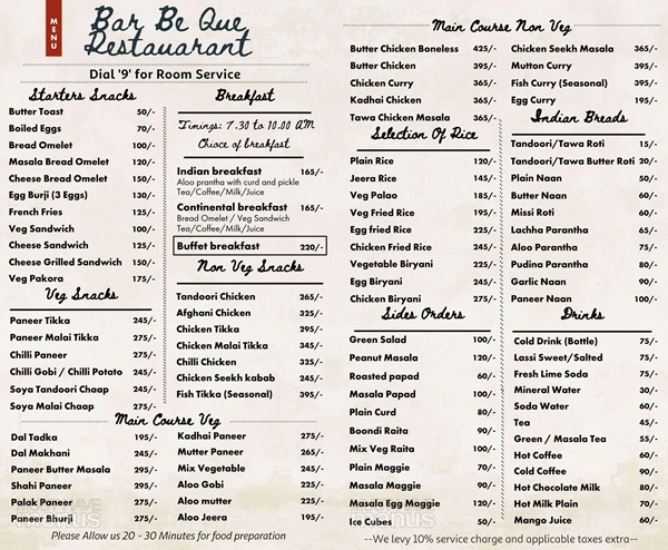 menu